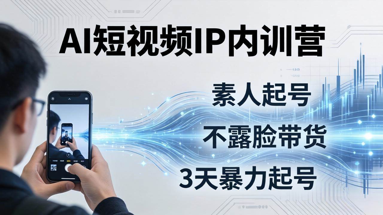 （17852期）2026AI短视频IP内训营：从素人起号到不露脸带货，3天暴力起号全流程拆解-柚子网创