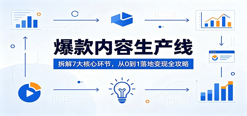 爆款内容生产线：拆解7大核心环节，从0到1落地变现全攻略-柚子网创