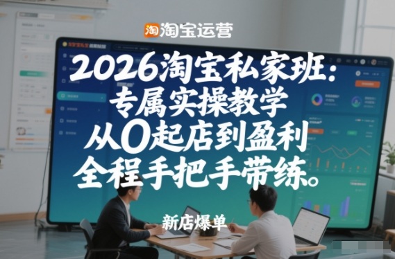 2026淘宝私家班：专属实操教学，从0起店到盈利，全程手把手带练(更新26年3月)-柚子网创