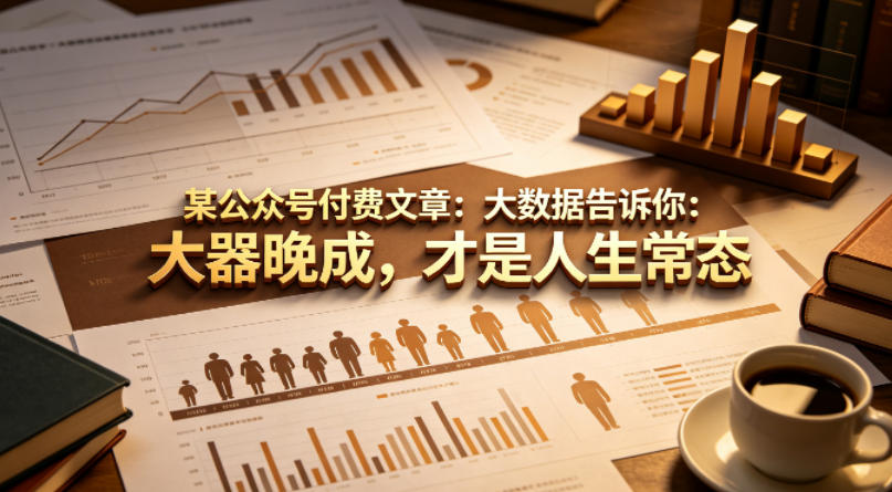 某公众号付费文章：大数据告诉你：大器晚成，才是人生常态-柚子网创