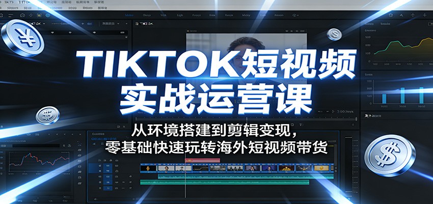 TIKTOK短视频实战运营课：从环境搭建到剪辑变现，零基础快速玩转海外短视频带货-柚子网创