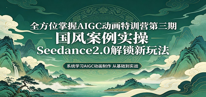 零基础AIGC动画精通第三期：国风案例实操，Seedance2.0解锁新玩法-柚子网创