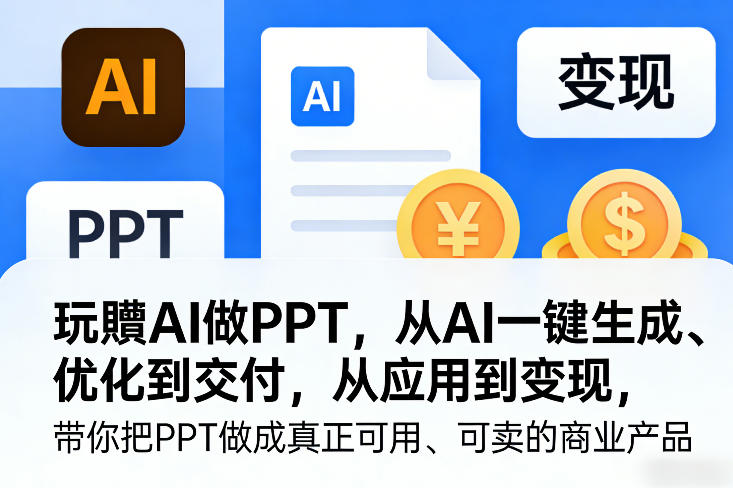 玩賺AI做PPT，从AI一键生成、优化到交付，从应用到变现，带你把PPT做成真正可用、可卖的商业产品(更新0513)-柚子网创