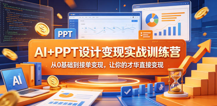 AI+PPT设计变现实战训练营，从0基础到接单变现，让你的才华直接变现-柚子网创