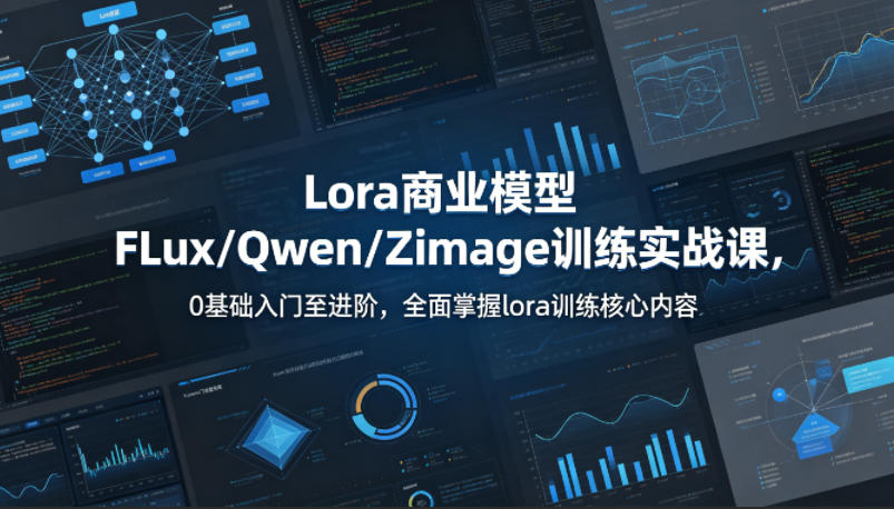 系统性学习Lora商业模型FLux／Qwen／Zimage训练实战课，0基础入门至进阶，全面掌握lora训练核心内容-柚子网创