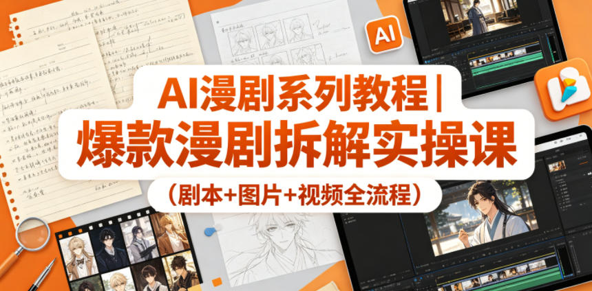AI漫剧系列教程｜爆款漫剧拆解实操课（剧本+图片+视频全流程）-柚子网创
