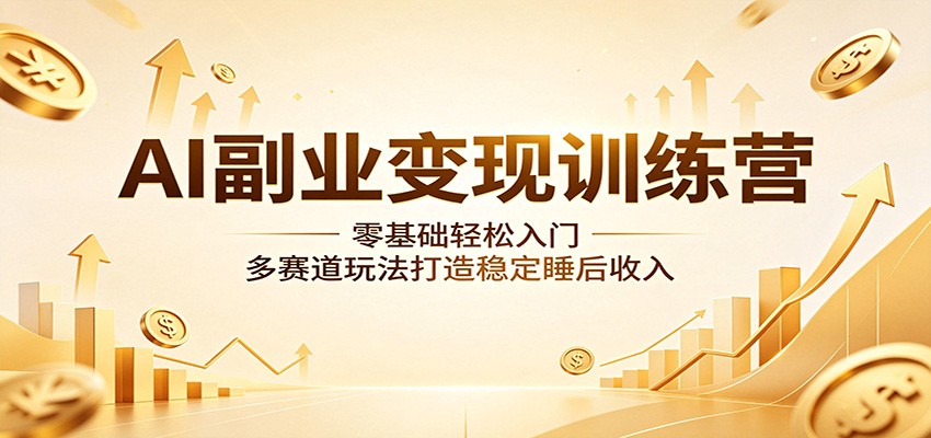 AI副业变现训练营：零基础轻松入门，多赛道玩法打造稳定睡后收入-柚子网创
