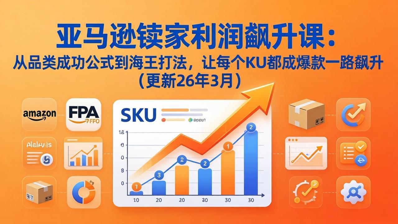 亚马逊卖家利润飙升课：从品类成功公式到海王打法，让每个SKU都成爆款一路飙升(更新26年3月-柚子网创