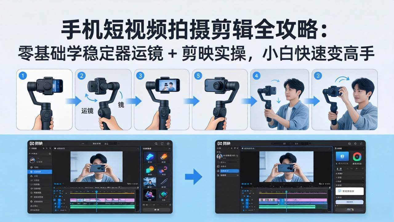 （18003期）手机短视频拍摄剪辑全攻略：零基础学稳定器运镜 + 剪映实操，小白快速变高手-柚子网创