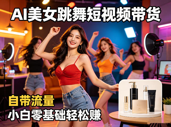 AI美女跳舞短视频带货：自带流量，小白零基础轻松賺，详细拆解-柚子网创