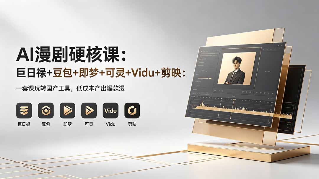 AI漫剧硬核课：巨日禄+豆包+即梦+可灵+Vidu+剪映：一套课玩转国产工具，低成本产出爆款漫剧-柚子网创