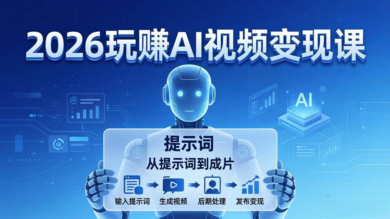 （17827期）2026玩赚AI视频变现课：掌握 AI 视频全流程技能，从提示词到成片高效产出-柚子网创