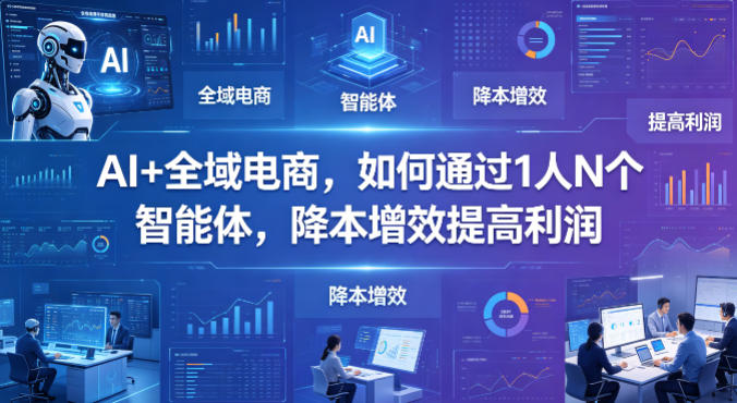 AI+全域电商，如何通过1人N个智能体，降本增效提高利润-柚子网创