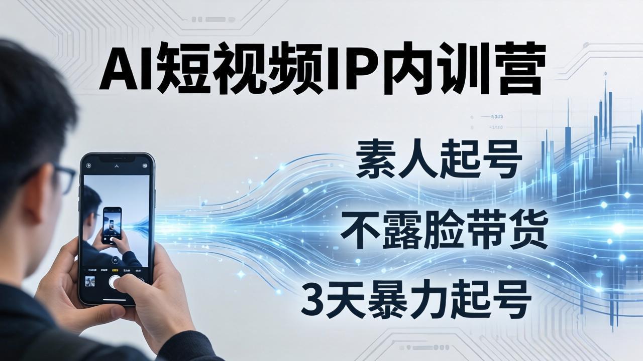 2026AI短视频IP内训营：从素人起号到不露脸带货，3天暴力起号全流程拆解-柚子网创