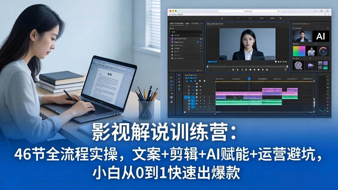 （18053期）影视解说特训营：46节全流程实操，文案+剪辑+AI赋能+运营避坑，小白从0到1快速出爆款-柚子网创