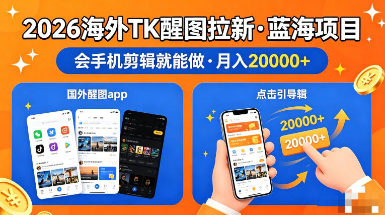 图出海拉新，全网火爆风口项目，只要会简单手机剪辑，轻松上手，当天见收益，日入四位数【揭秘】-柚子网创