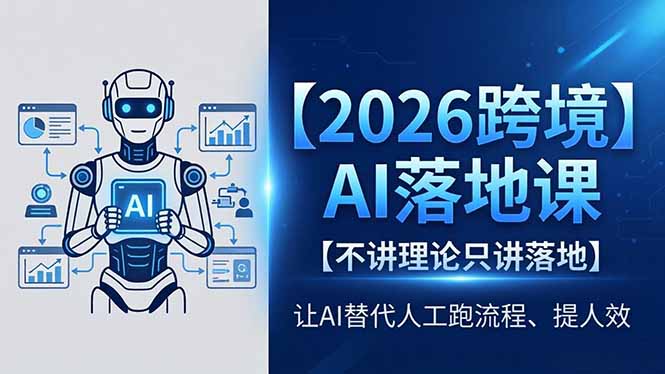 2026跨境AI落地课，不讲理论只讲落地，让AI替代人工跑流程、提人效-柚子网创