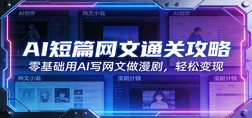 AI短篇网文通关攻略：零基础用AI写网文做漫剧，轻松变现-柚子网创