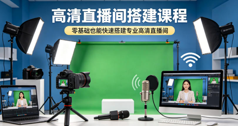 高清直播间搭建课程，零基础也能快速搭建专业高清直播间-柚子网创