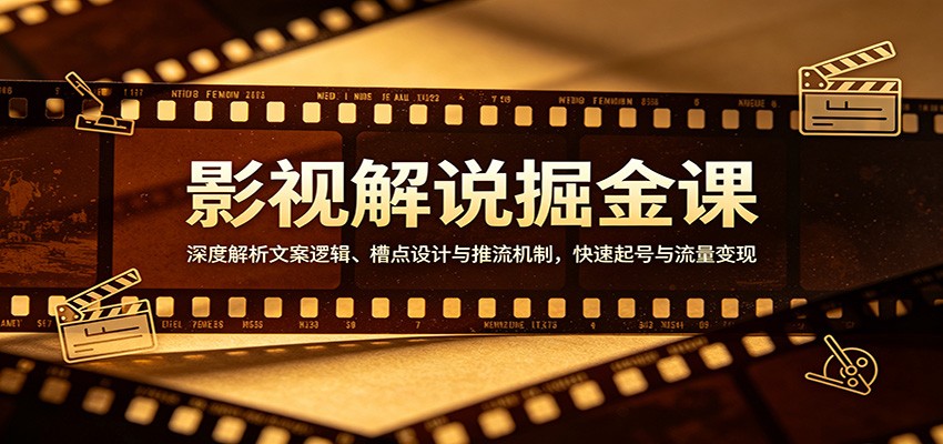 影视解说掘金课：深度解析文案逻辑、槽点设计与推流机制，快速起号与流量变现-柚子网创