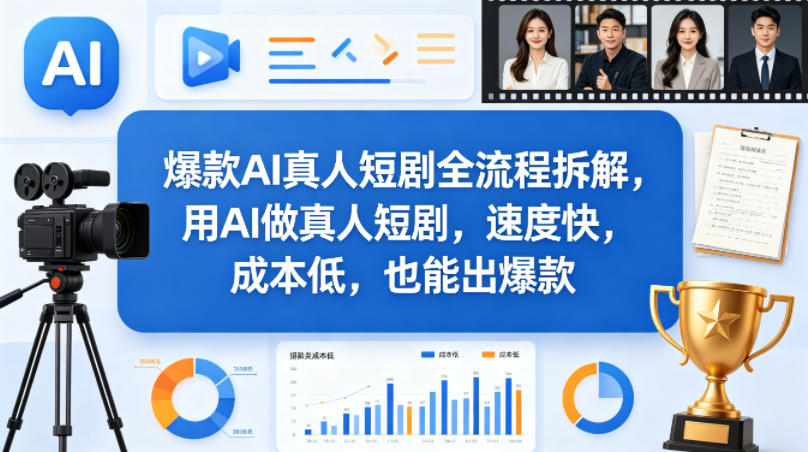爆款AI真人短剧全流程拆解，用AI做真人短剧，速度快，成本低，也能出爆款-柚子网创
