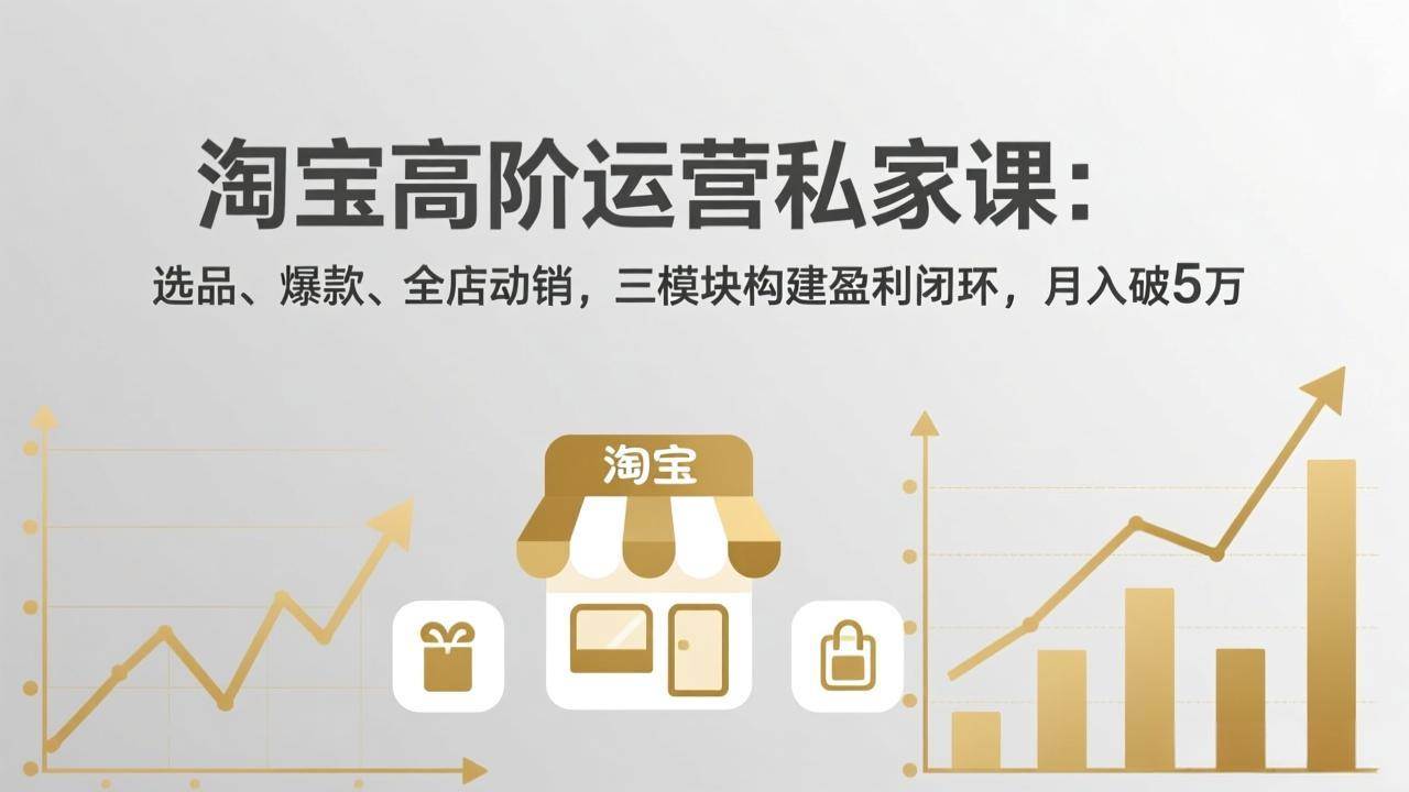 （17944期）淘宝高阶运营私家课（更新26年4月）：选品、爆款、全店动销，三模块构建盈利闭环，月入破5万-柚子网创