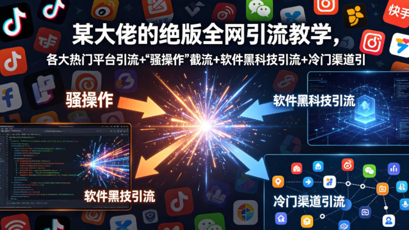 某大佬的绝版全网引流教学，各大热门平台引流+”骚操作”截流+软件黑科技引流+冷门渠道引流等-柚子网创