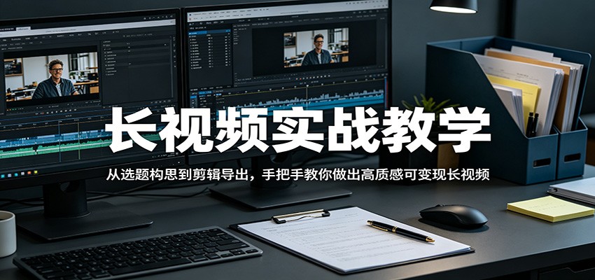 长视频实战教学，从选题构思到剪辑导出，手把手教你做出高质感可变现长视频-柚子网创