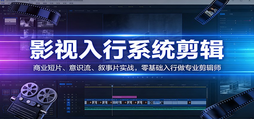 影视系统剪辑，商业短片、意识流、叙事片实战，零基础入行做专业剪辑师-柚子网创