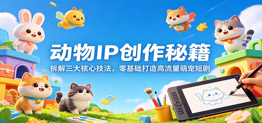 动物IP创作秘籍：拆解三大核心技法，零基础打造高流量萌宠短剧-柚子网创