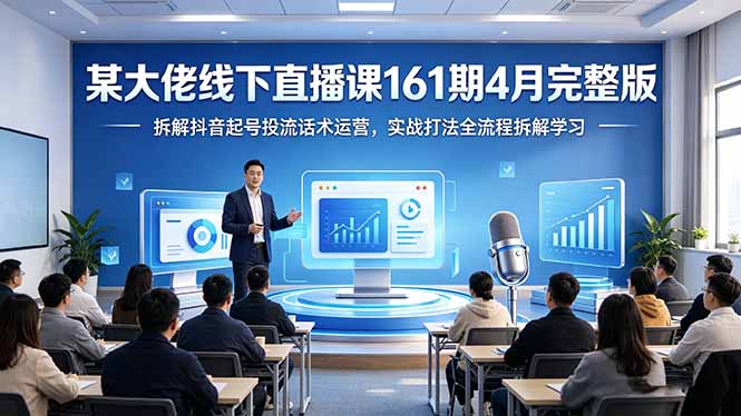 某大佬线下直播课161期4月完整版，拆解抖音起号投流话术运营，实战打法全流程拆解学习-柚子网创